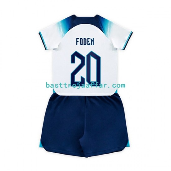 England Foden 20 Barn Hemma Fotbollströja VM 2022 Kortärmad