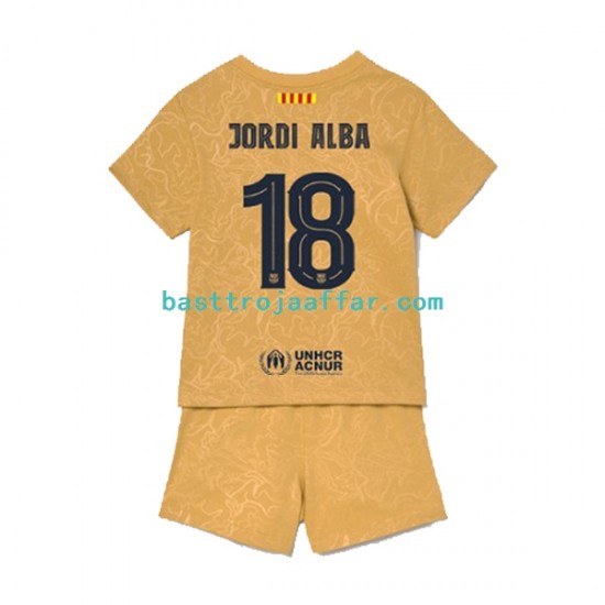 FC Barcelona Jordi Alba 18 Barn Borta Fotbollströja 2022-2023 Kortärmad