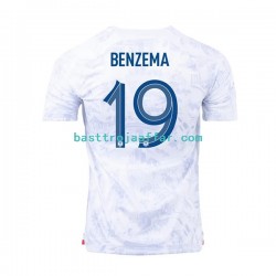Frankrike Benzema 19 Män Borta Fotbollströja VM 2022 Kortärmad