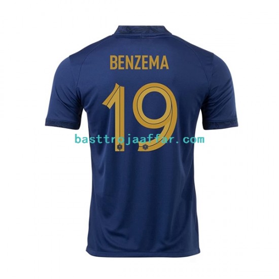 Frankrike Benzema 19 Män Hemma Fotbollströja VM 2022 Kortärmad