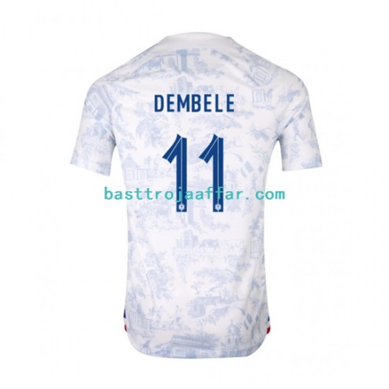 Frankrike Dembele 11 Män Borta Fotbollströja VM 2022 Kortärmad