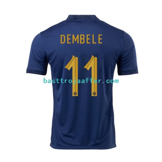 Frankrike Dembele 11 Män Hemma Fotbollströja VM 2022 Kortärmad