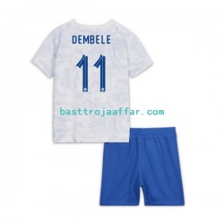 Frankrike Dembele 11 Barn Borta Fotbollströja VM 2022 Kortärmad Frankrike Dembele 11 Barn Borta Fotbollströja VM 2022 Kortärmad
