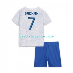 Frankrike Griezmann 7 Barn Borta Fotbollströja VM 2022 Kortärmad Frankrike Griezmann 7 Barn Borta Fotbollströja VM 2022 Kortärmad