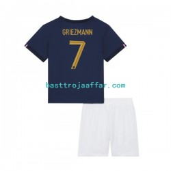 Frankrike Griezmann 7 Barn Hemma Fotbollströja VM 2022 Kortärmad Frankrike Griezmann 7 Barn Hemma Fotbollströja VM 2022 Kortärmad
