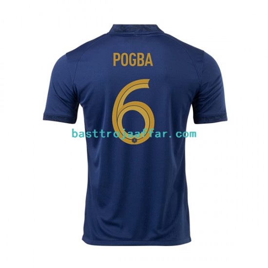 Frankrike Pogba 6 Män Hemma Fotbollströja VM 2022 Kortärmad