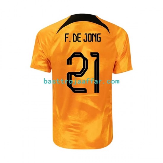 Nederländerna Frenkie de Jong 21 Män Hemma Fotbollströja VM 2022 Kortärmad