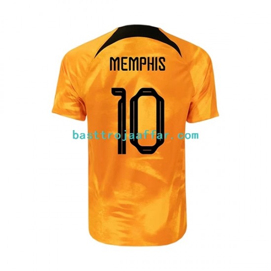 Nederländerna Memphis 10 Män Hemma Fotbollströja VM 2022 Kortärmad