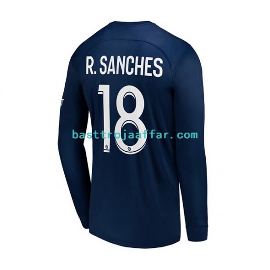 Paris Saint-Germain R.Sanches 18 Män Hemma Fotbollströja 2022-2023 Långärmad
