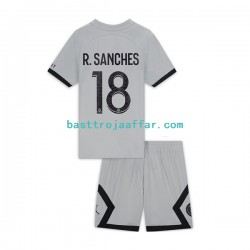 Paris Saint-Germain R.Sanches 18 Barn Borta Fotbollströja 2022-2023 Kortärmad