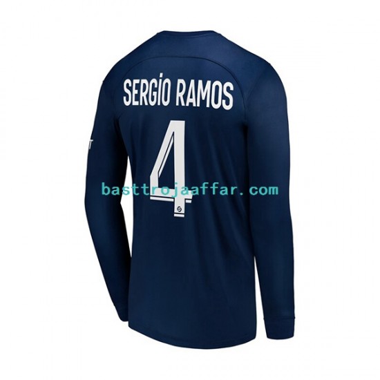 Paris Saint-Germain Sergio Ramos 4 Män Hemma Fotbollströja 2022-2023 Långärmad