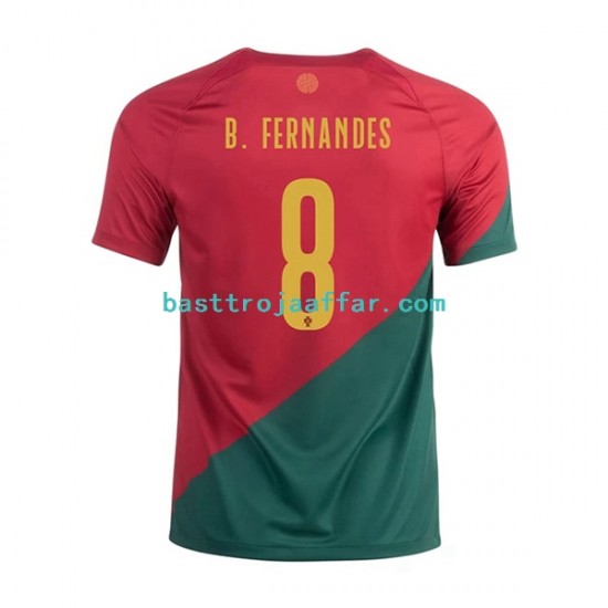 Portugal B.Fernandes 8 Män Hemma Fotbollströja VM 2022 Kortärmad