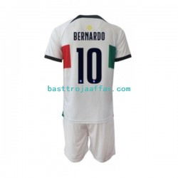 Portugal Bernardo 10 Barn Borta Fotbollströja VM 2022 Kortärmad Portugal Bernardo 10 Barn Borta Fotbollströja VM 2022 Kortärmad