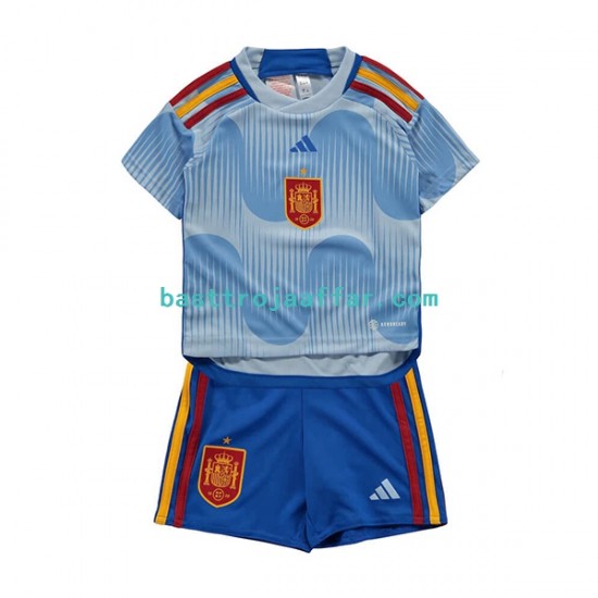 Spanien Barn Borta Fotbollströja VM 2022 Kortärmad