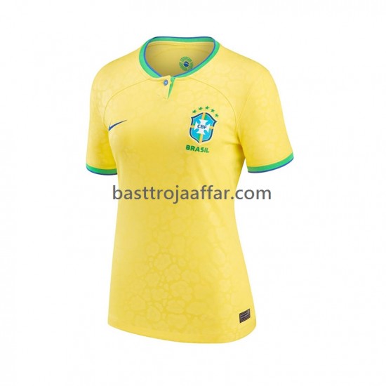 Brasilien Dam Hemma Fotbollströja VM 2022 Kortärmad