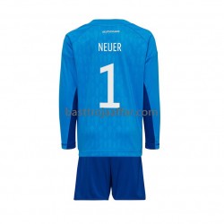 Tyskland Manuel Neuer 1 Målvakt Barn Hemma Fotbollströja VM 2022 Långärmad Tyskland Manuel Neuer 1 Målvakt Barn Hemma Fotbollströja VM 2022 Långärmad