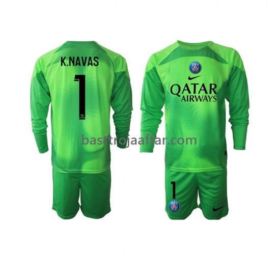 Paris Saint-Germain Keylor Navas 1 Målvakt Barn Hemma Fotbollströja 2022-2023 Långärmad
