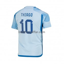 Spanien Thiago 10 Män Borta Fotbollströja VM 2022 Kortärmad Spanien Thiago 10 Män Borta Fotbollströja VM 2022 Kortärmad