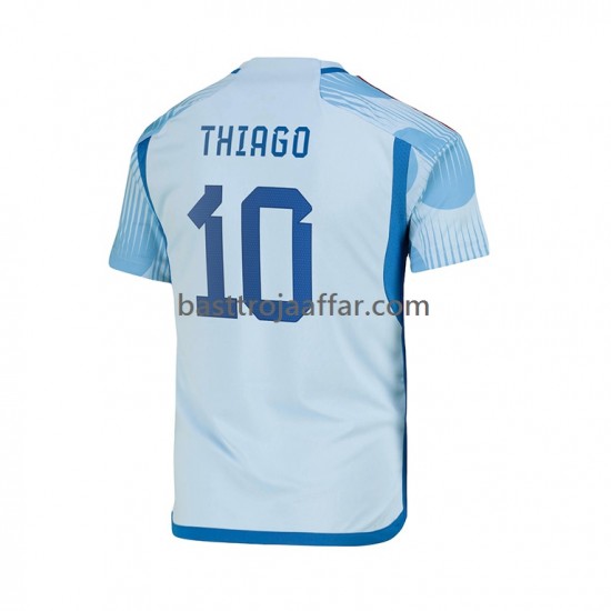 Spanien Thiago 10 Män Borta Fotbollströja VM 2022 Kortärmad