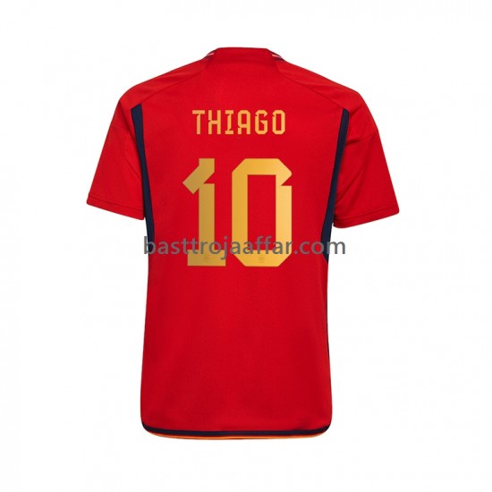 Spanien Thiago 10 Män Hemma Fotbollströja VM 2022 Kortärmad