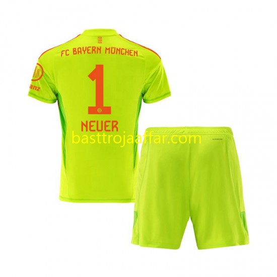 FC Bayern München Manuel Neuer 1 Målvakt Barn Hemma Fotbollströja 2024-2025 Kortärmad