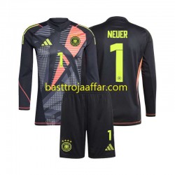 Tyskland Manuel Neuer 1 Målvakt Barn Hemma Fotbollströja Euro 2024 Långärmad Tyskland Manuel Neuer 1 Målvakt Barn Hemma Fotbollströja Euro 2024 Långärmad