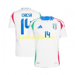 Italien Chiesa 14 Män Borta Fotbollströja Euro 2024 Kortärmad Italien Chiesa 14 Män Borta Fotbollströja Euro 2024 Kortärmad