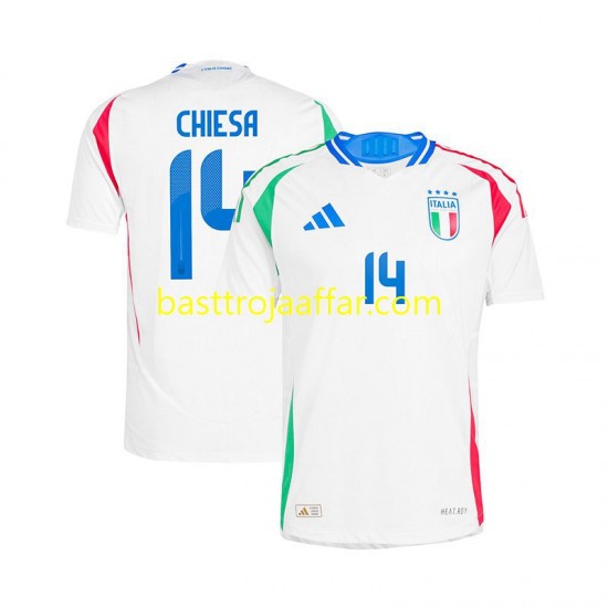 Italien Chiesa 14 Män Borta Fotbollströja Euro 2024 Kortärmad