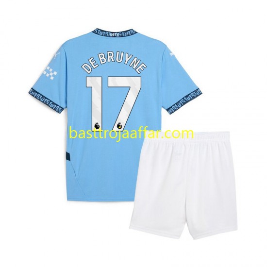 Manchester City Kevin De Bruyne 17 Barn Hemma Fotbollströja 2024-2025 Kortärmad